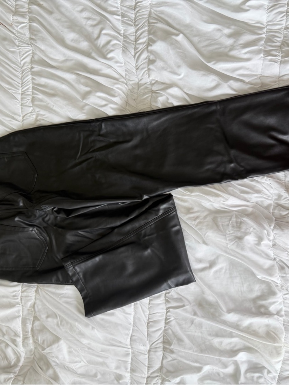 Abercrombie & Fitch Black Straight-Leg ultra High rise Faux Leather Jeans - Picture 9 of 10